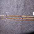 č.45- třídílný světlý bambusový- délka 300 cm- blank Ryna- očka drátěná- vývaz tmavě vínový-rukojet korek s kroužky- cena 1500 Kč